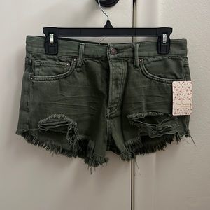 Free People We The Free Loving Good Vibrations Jean Shorts Size: 25